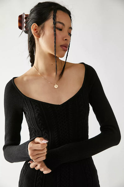 Calleigh Long Sleeve Bodycon Sweater Mini Dress • Shop American