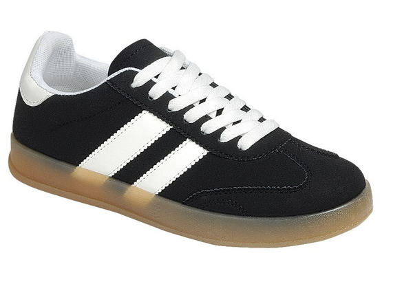 DOUBLE SIDE STRIPE SNEAKERS - BLACK/WHITE