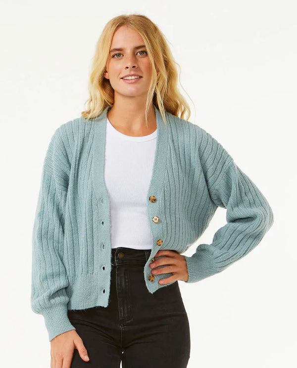 RIP CURL AFTERGLOW CARDI - DUSTY BLUE