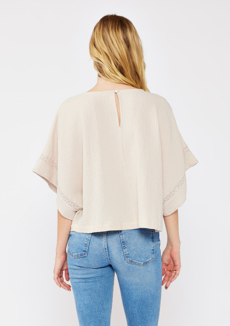 LIVIN' IN IT COTTON BLOUSE - NATURAL