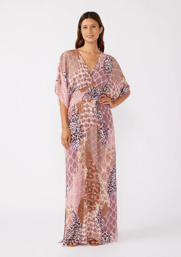 DREAMSCAPE KIMONO MAXI DRESS - NATURAL/CLAY