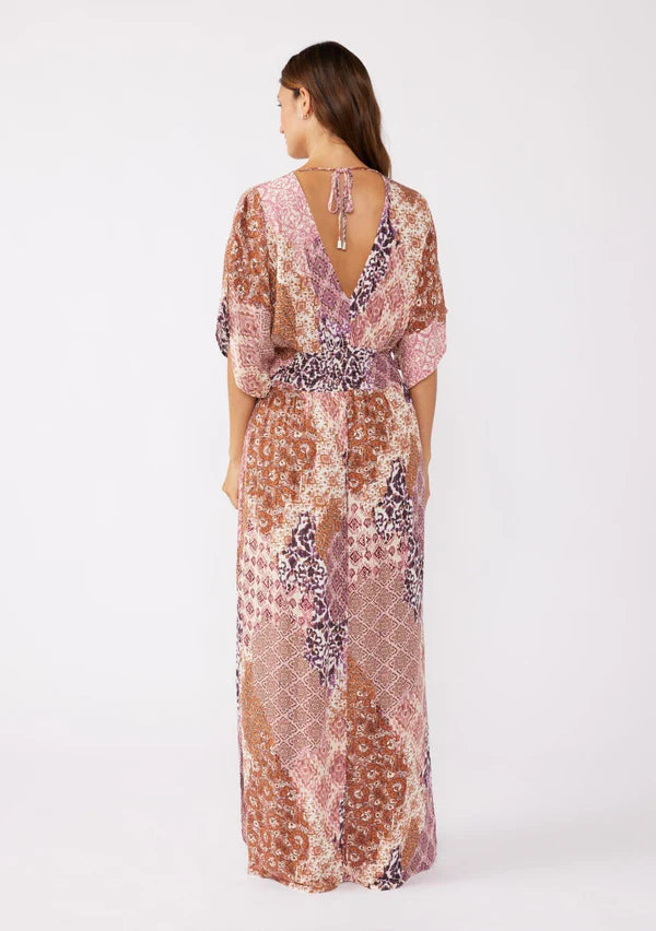 DREAMSCAPE KIMONO MAXI DRESS - NATURAL/CLAY