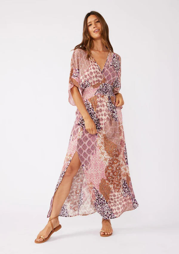 DREAMSCAPE KIMONO MAXI DRESS - NATURAL/CLAY