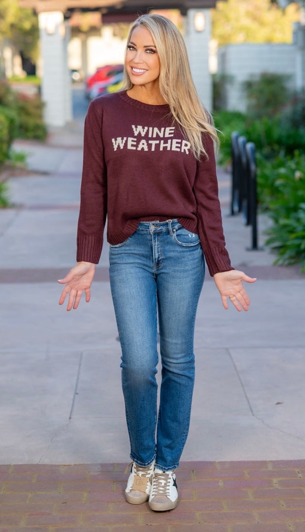WINE WEATHER SWEATER - WINE