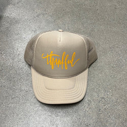 THANKFUL TRUCKER HAT - TAN