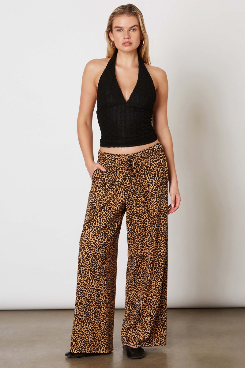 WIDE LEG LOUNGE PANTS - LEOPARD