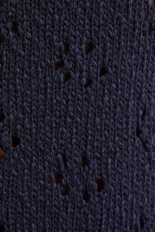 SCALLOPED EDGE SWEATER VEST - NAVY