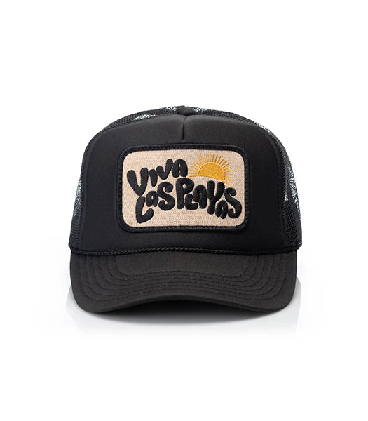 VIVA LAS PLAYAS PATCH TRUCKER HAT - BLACK