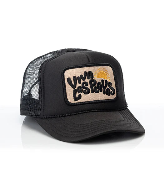 VIVA LAS PLAYAS PATCH TRUCKER HAT - BLACK