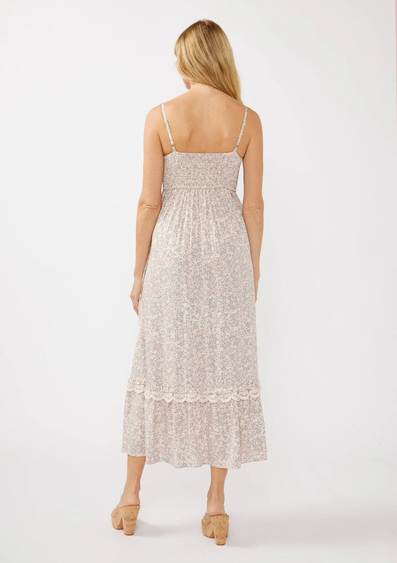 SWEET ESCAPE FLORAL MAXI DRESS - NATURAL/PINK