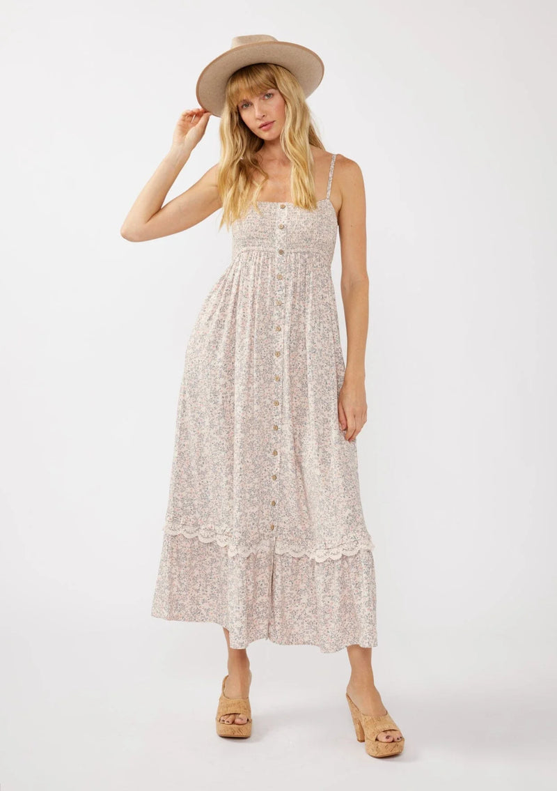 SWEET ESCAPE FLORAL MAXI DRESS - NATURAL/PINK