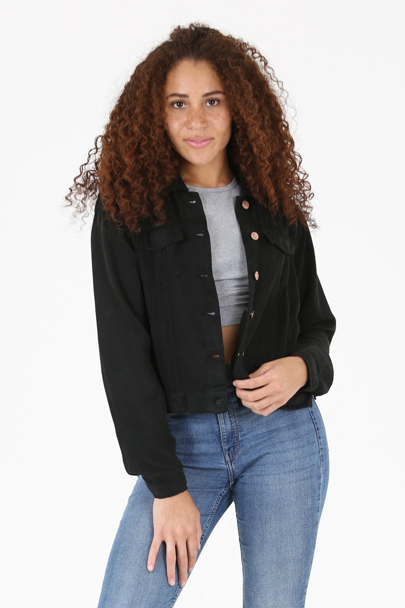 TENCEL DENIM JACKET - BLACK