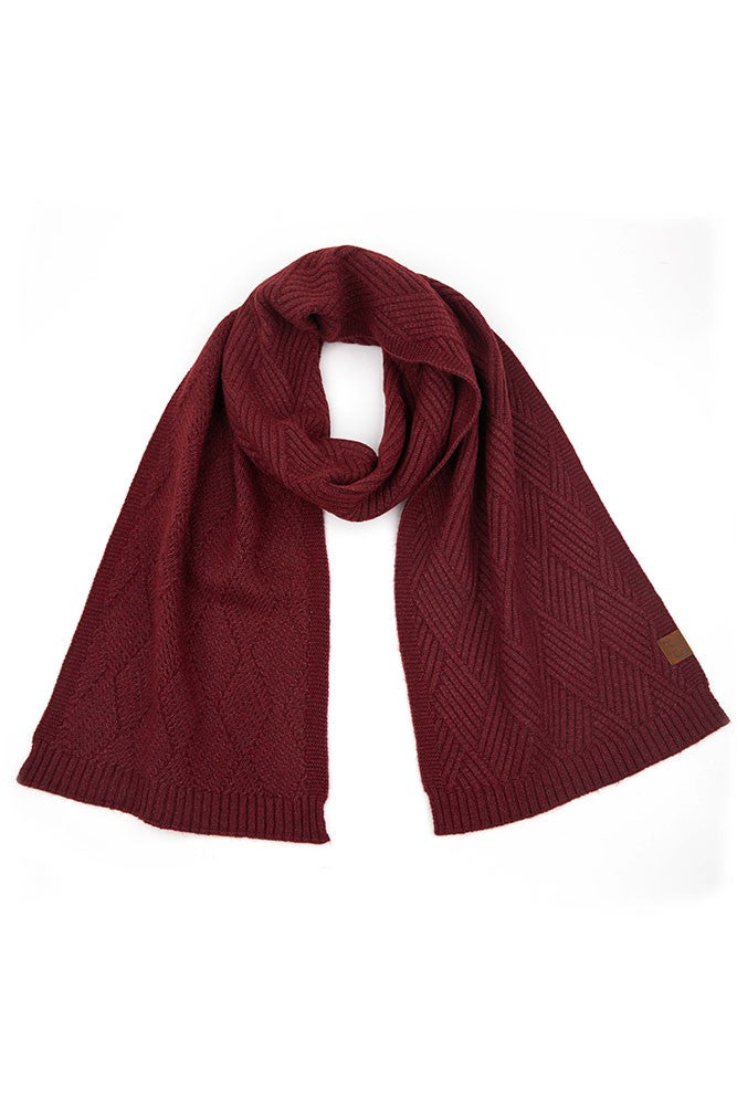 DIAGONAL STRIPED PATERN SCARF - BERRY