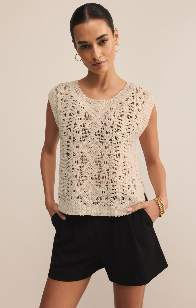 Z SUPPLY BAROQUE SWEATER TOP - CRYSTAL