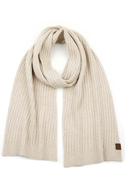 HONEYCOMB PATTERN SCARF - BEIGE