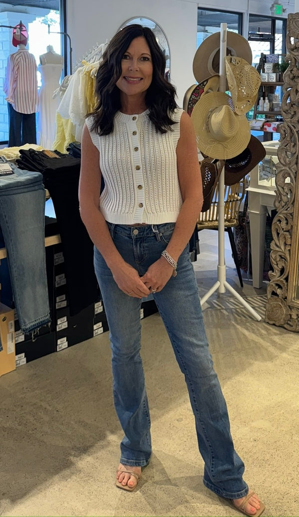 ELIZA SWEATER VEST - WHITE