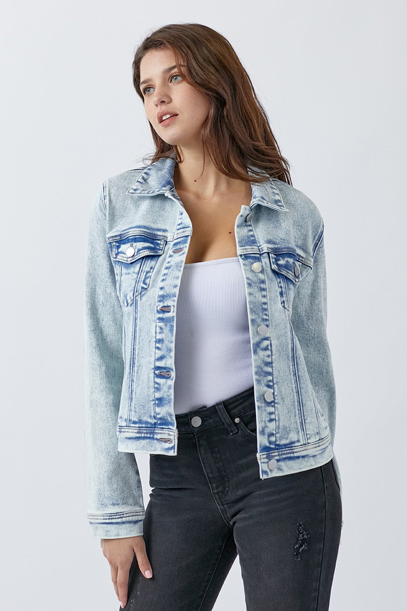 VINTAGE WASHED DENIM JACKET - ACID LIGHT
