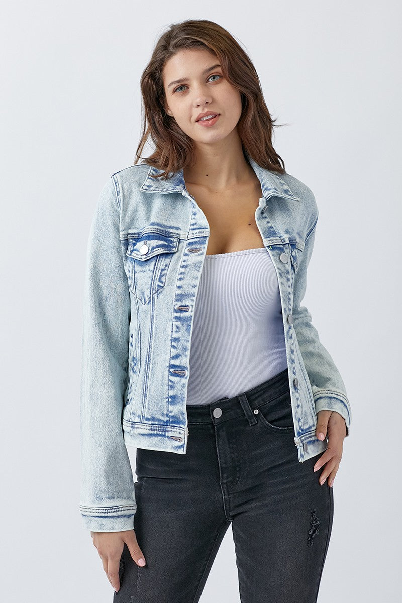 VINTAGE WASHED DENIM JACKET - ACID LIGHT