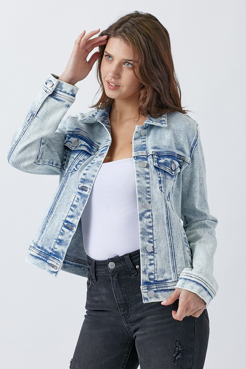 VINTAGE WASHED DENIM JACKET - ACID LIGHT