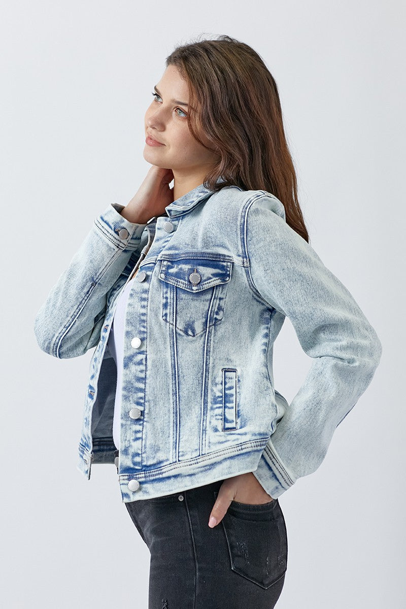 VINTAGE WASHED DENIM JACKET - ACID LIGHT