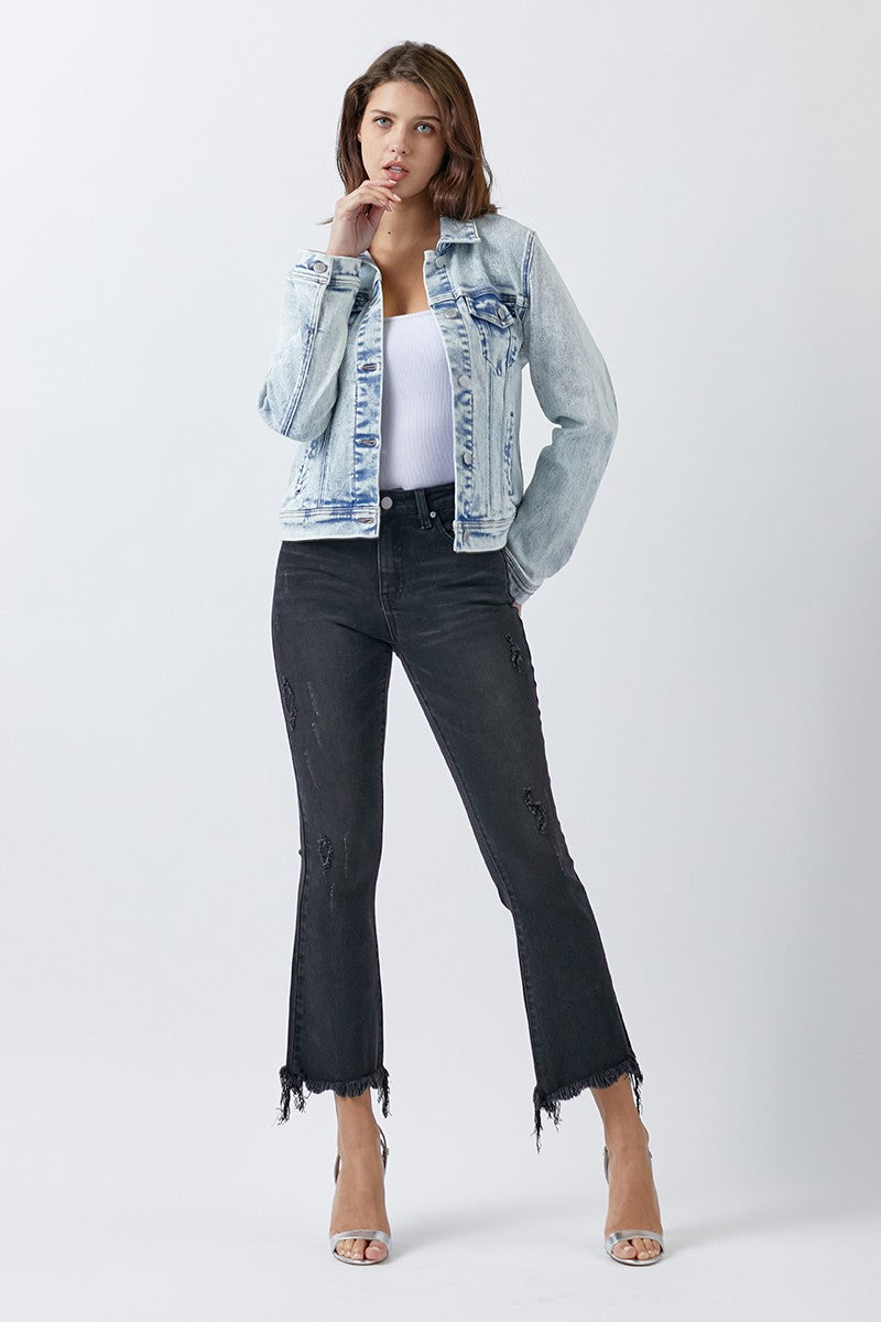 VINTAGE WASHED DENIM JACKET - ACID LIGHT