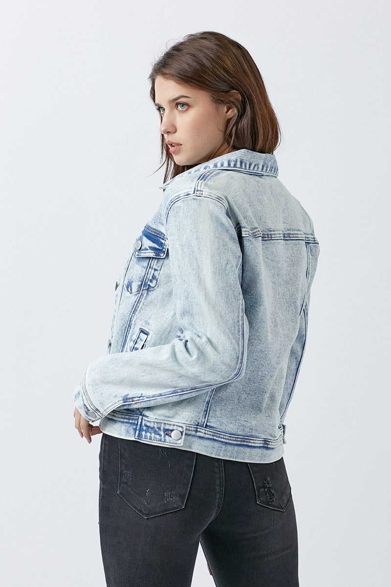 VINTAGE WASHED DENIM JACKET - ACID LIGHT