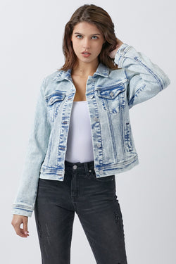 VINTAGE WASHED DENIM JACKET - ACID LIGHT