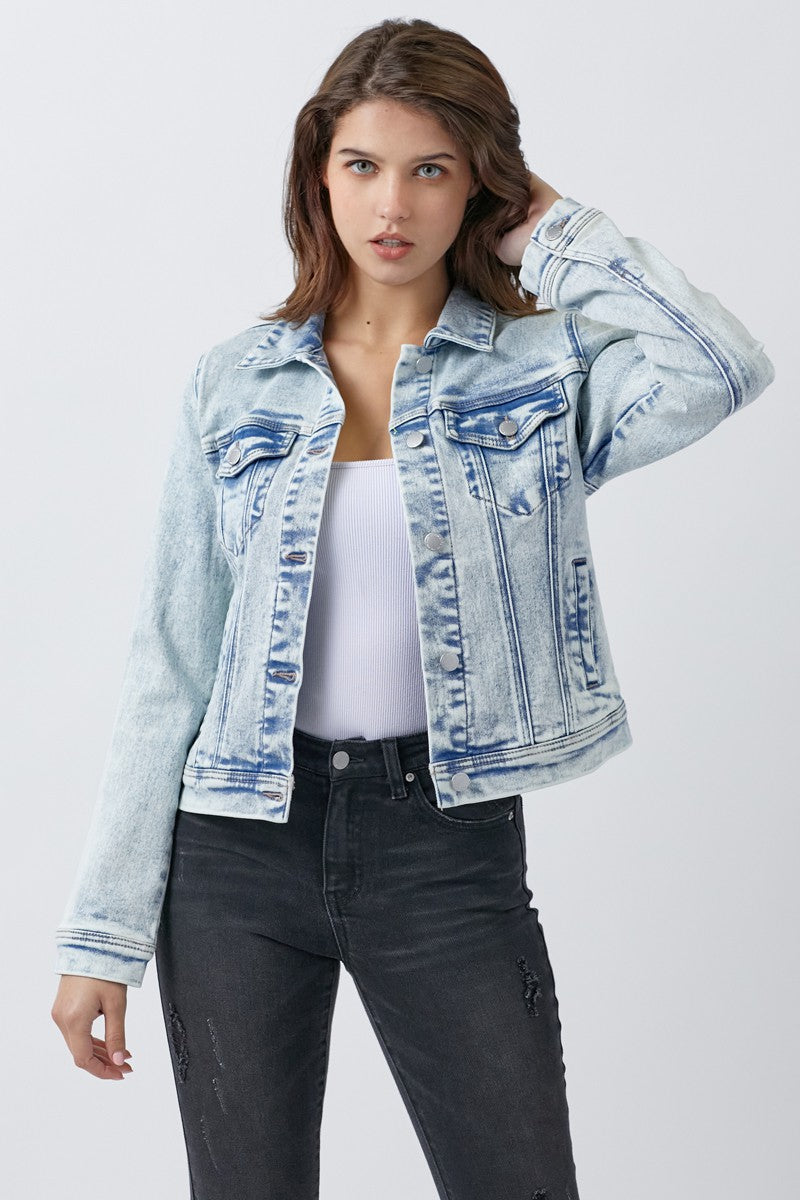 VINTAGE WASHED DENIM JACKET - ACID LIGHT