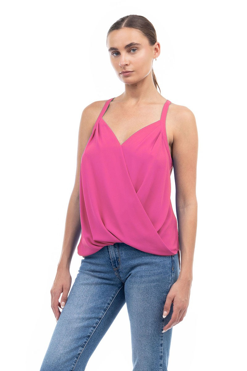 SURPLICE TANK TOP - BUBBLE GUM