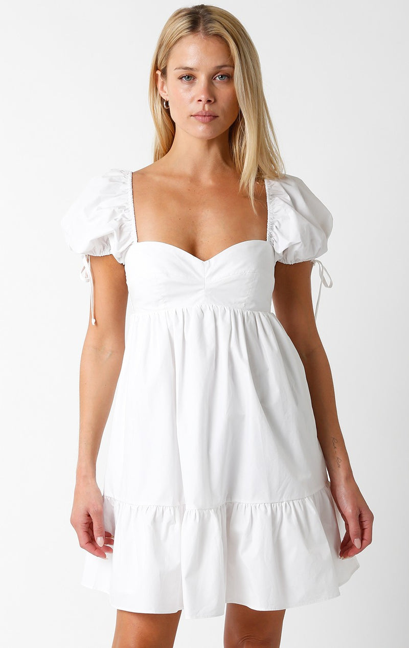 SWEETHEART BABY DOLL DRESS - WHITE