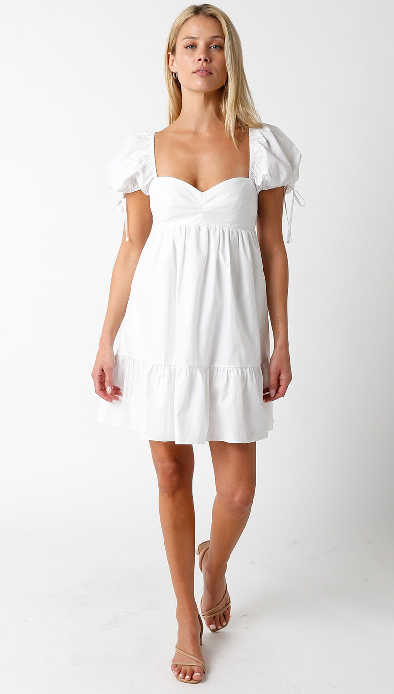 SWEETHEART BABY DOLL DRESS - WHITE