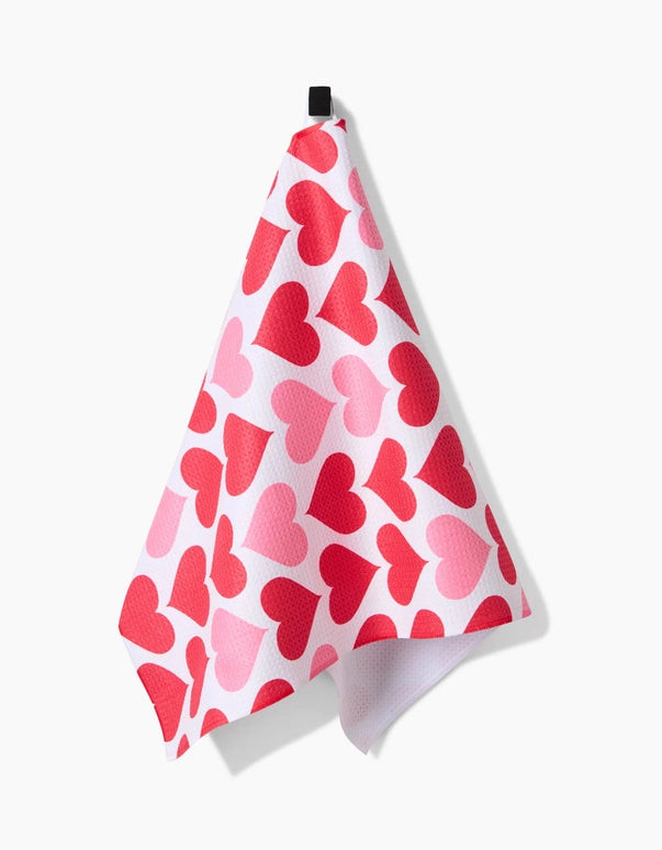 GEOMETRY KITCHEN TEA TOWELS - BLUSHING HEARTS