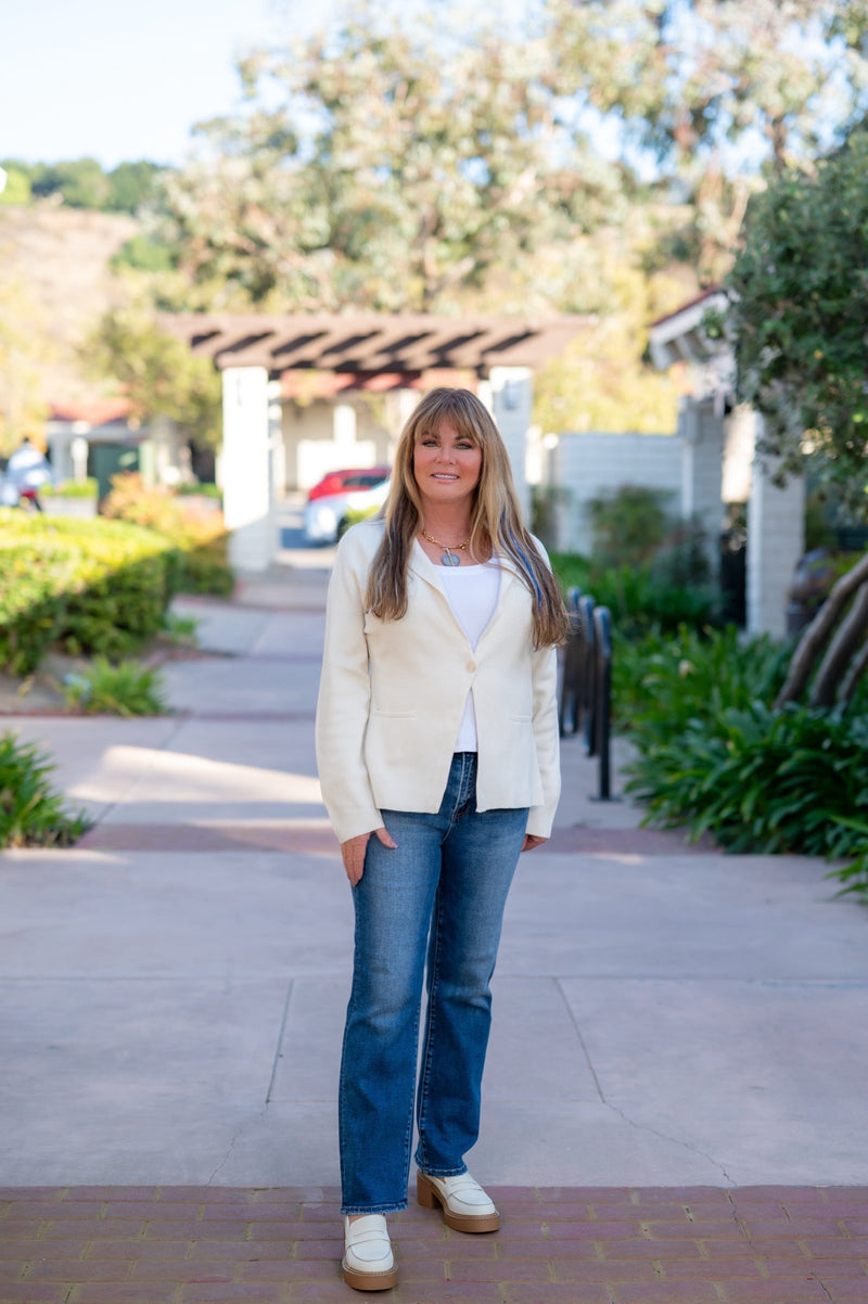 ELAN KNIT BLAZER - OFF WHITE