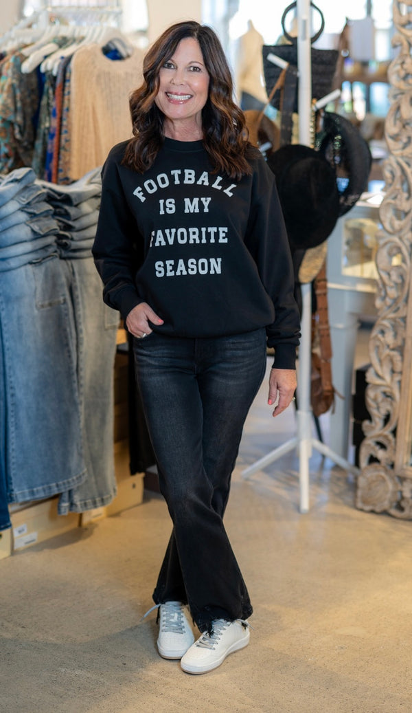 FOOTBALL IS MY FAVORITE ... SWEATSHIRT - BLACK