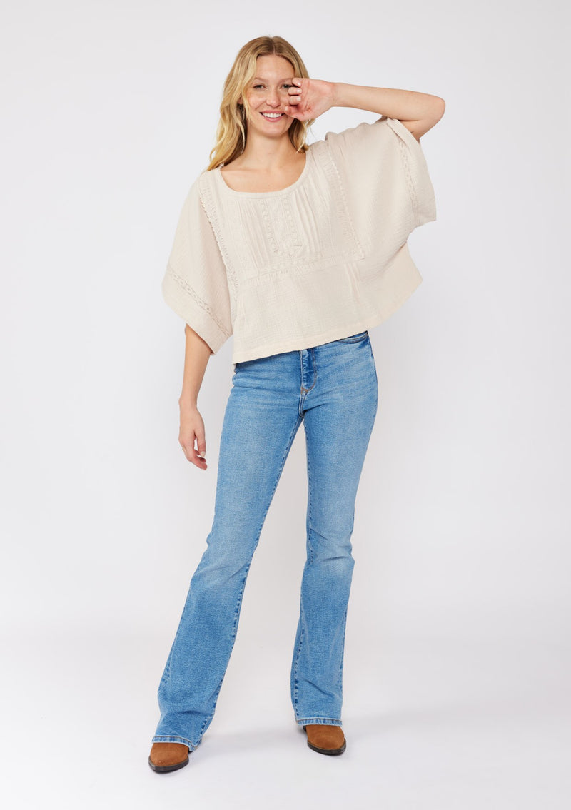 LIVIN' IN IT COTTON BLOUSE - NATURAL