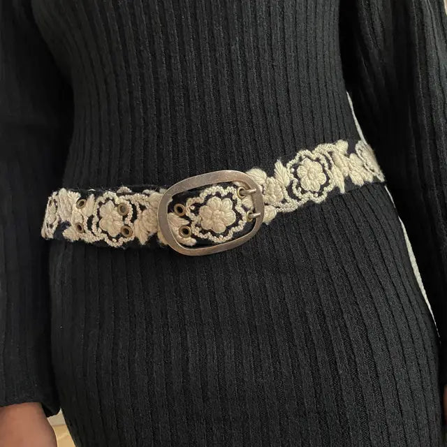JENNY KRAUSS BELT - TWO TONE BLACK/CREAM