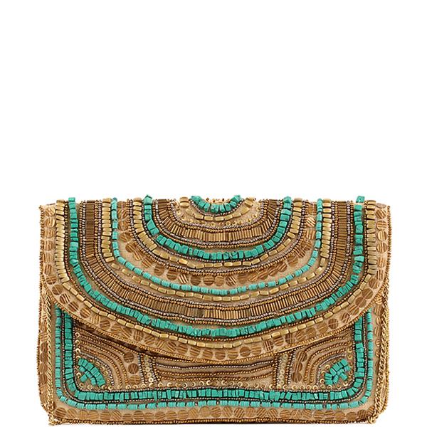 BOHO PATTERN CLUTCH - TURQUOISE