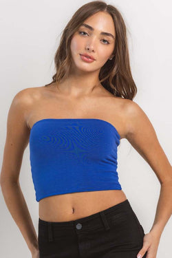 CROPPED TUBE TOP - ROYAL BLUE