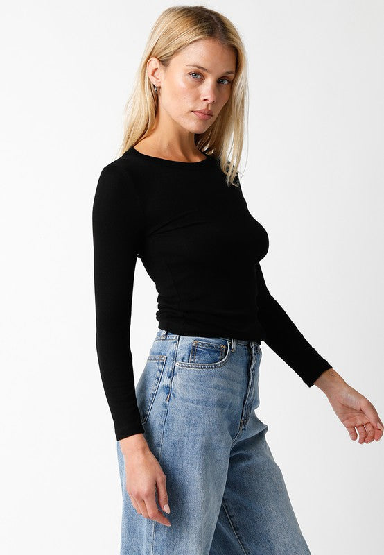 JESSIE LONG SLEEVE TOP - BLACK