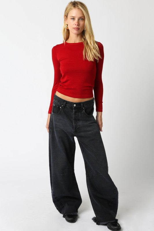 JESSIE LONG SLEEVE TOP - RED
