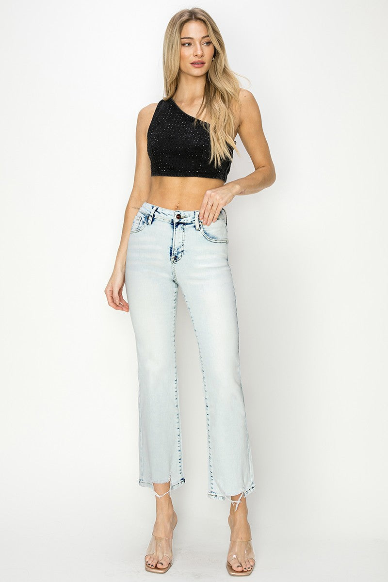 HIGH RISE RELAXED STRAIGHT JEANS - ACID LIGHT