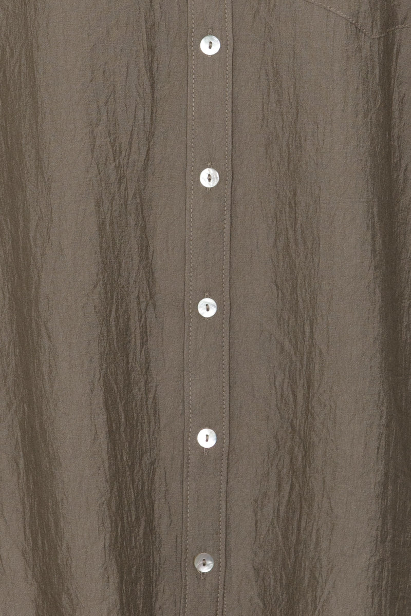 OVERSIZED BUTTON UP SHIRT - MOCHA
