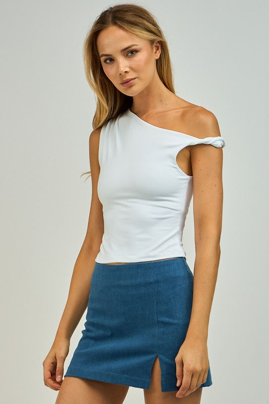 DENIM SLIM FIT MINI SKIRT - DENIM