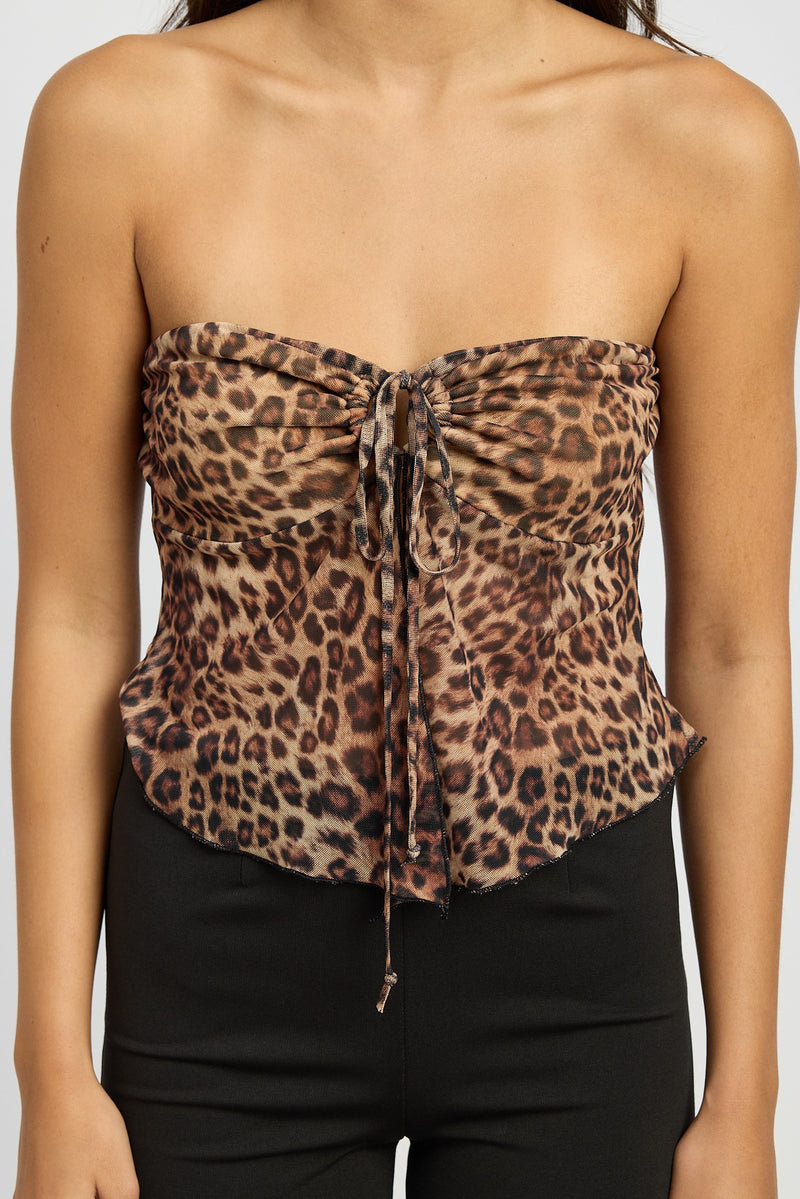 FLY AWAY TUBE TOP - LEOPARD