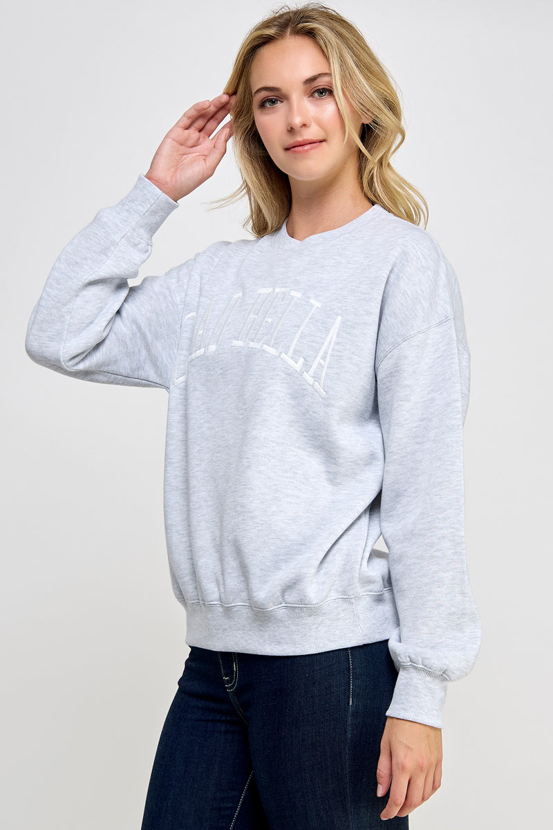 RELAXED FIT CIAO BELLA  SWEATSHIRT - ICE GREY