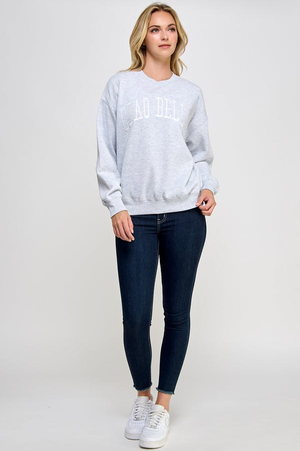 RELAXED FIT CIAO BELLA  SWEATSHIRT - ICE GREY