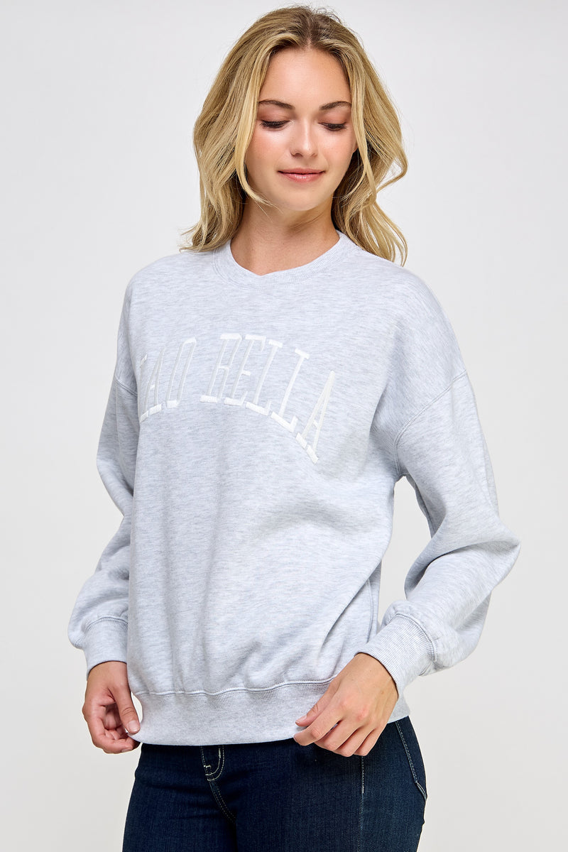 RELAXED FIT CIAO BELLA  SWEATSHIRT - ICE GREY