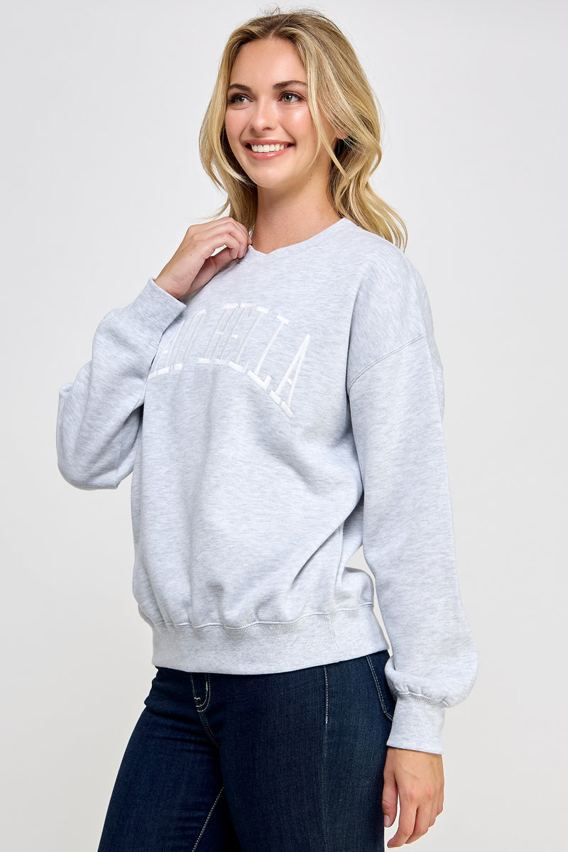 RELAXED FIT CIAO BELLA  SWEATSHIRT - ICE GREY
