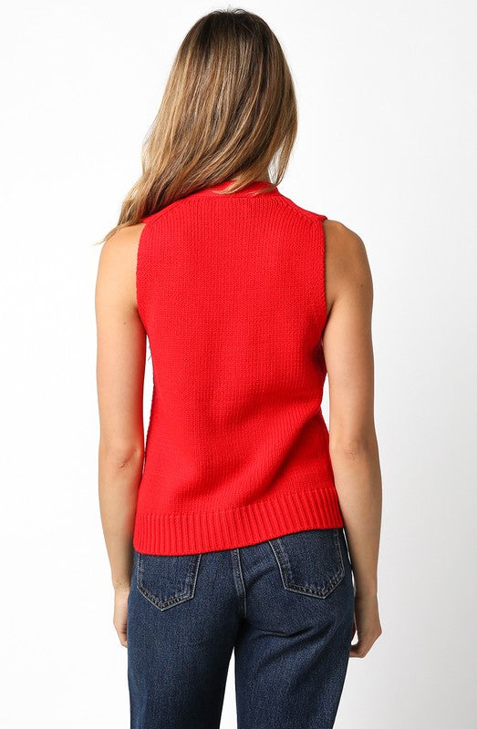 MEREDITH SWEATER VEST - RED