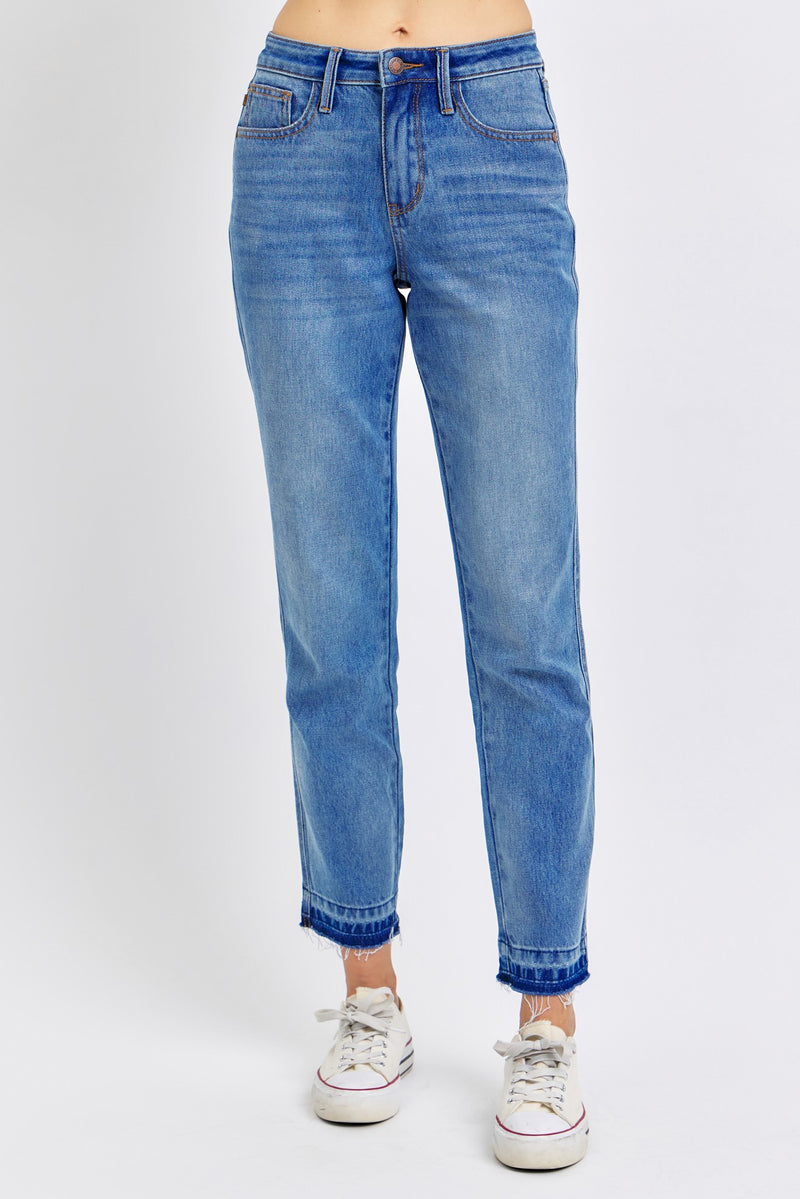 RIGID MAGIC RELEASE HEM BF JEANS - MED BLUE